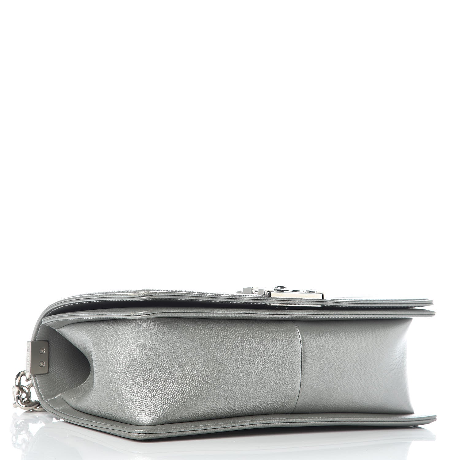 Chanel Metallic Caviar Quilted Medium Boy Flap Silver 4 of 10