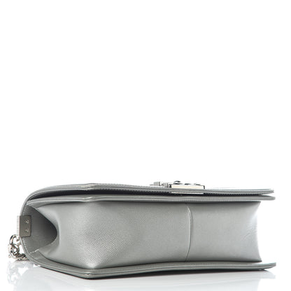 Chanel Metallic Caviar Quilted Medium Boy Flap Silver 4 of 10