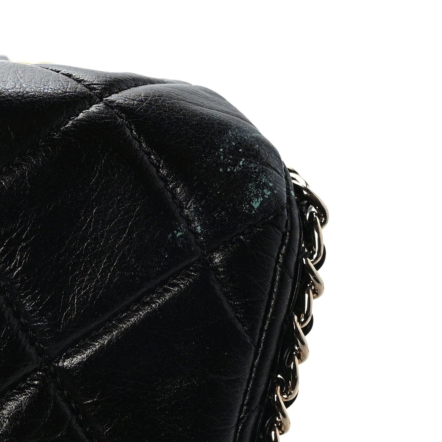 Chanel Crumpled Calfskin Quilted Large Chain All Over Flap Bag Black 10 of 10