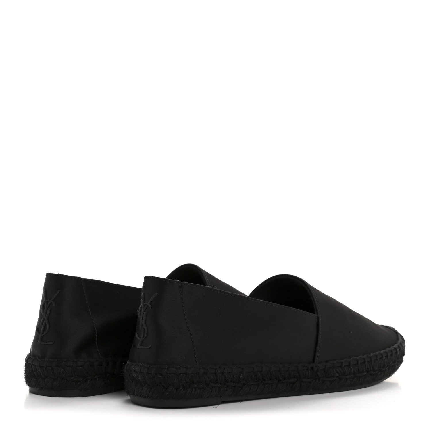 Saint Laurent Crepe Satin Elba Espadrilles 38 Black 5 of 9