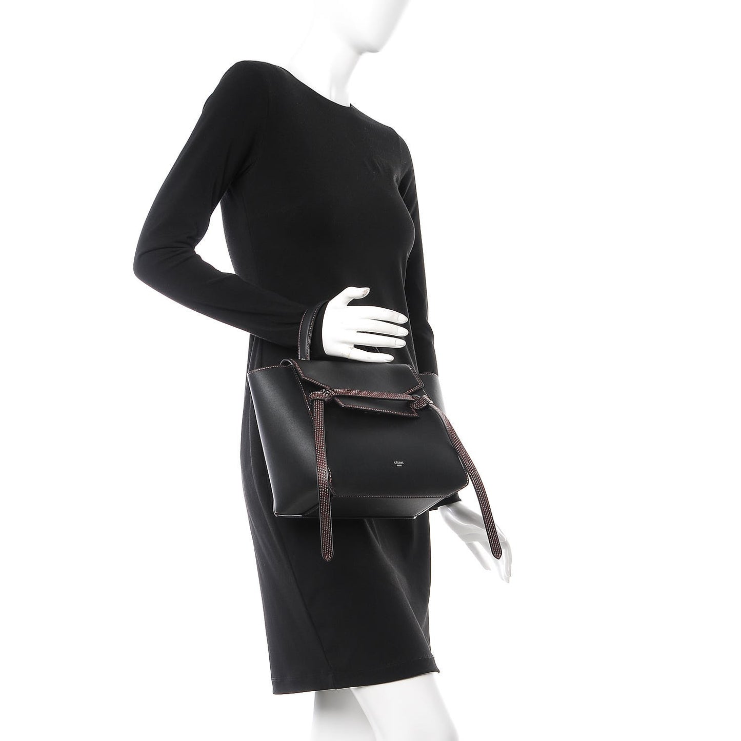 Grained Calfskin Micro Stitch Belt Bag Black