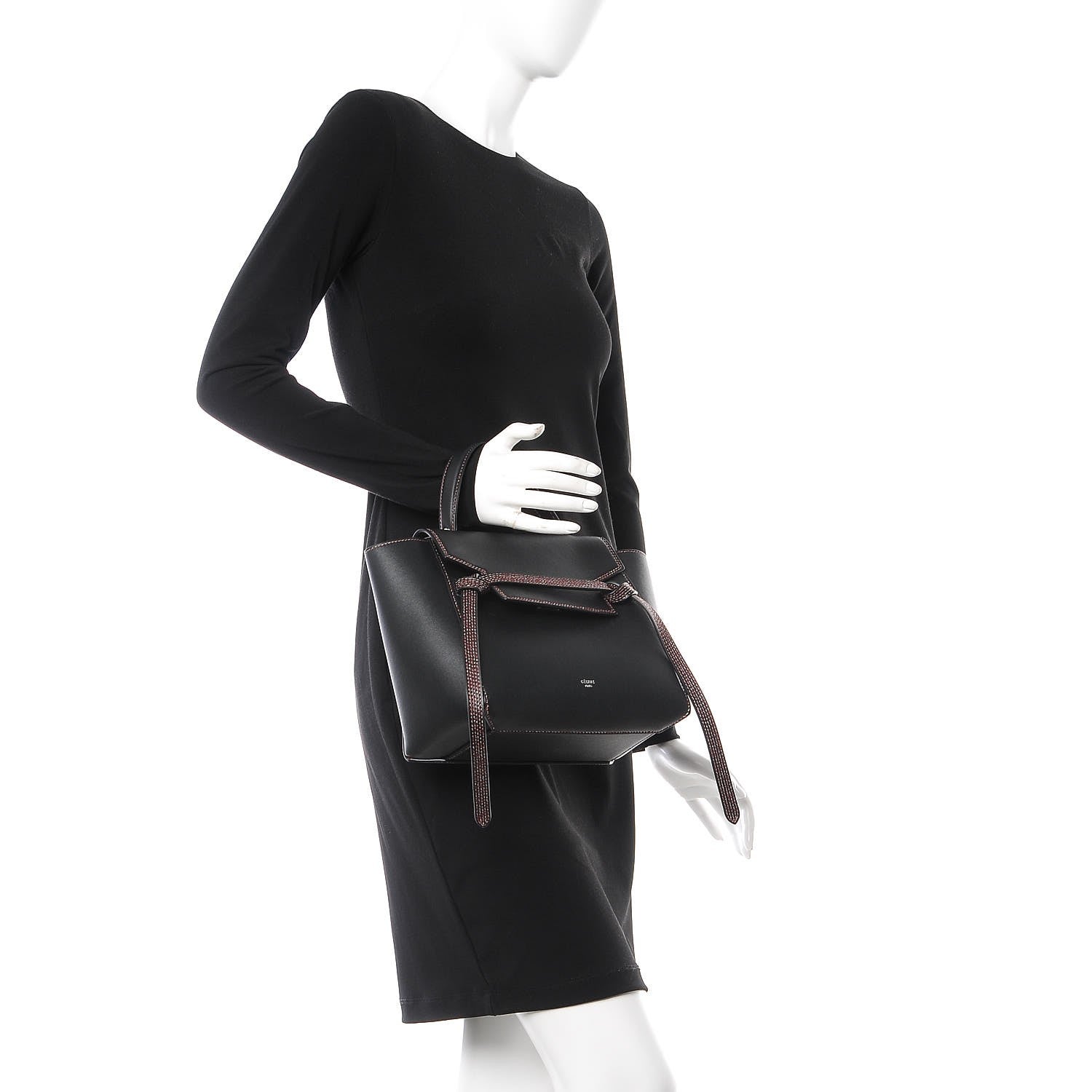 Celine Grained Calfskin Micro Stitch Belt Bag Black 2 of 10