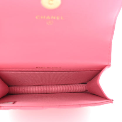 Chanel Lambskin Quilted CC Hook Card Holder Pink 5 of 8