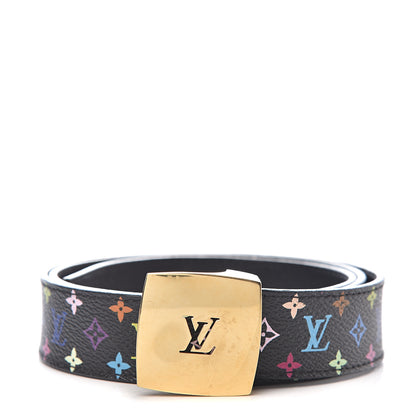 Louis Vuitton Monogram Multicolor LV Cut Reversible Belt 85 34 Black 1 of 7