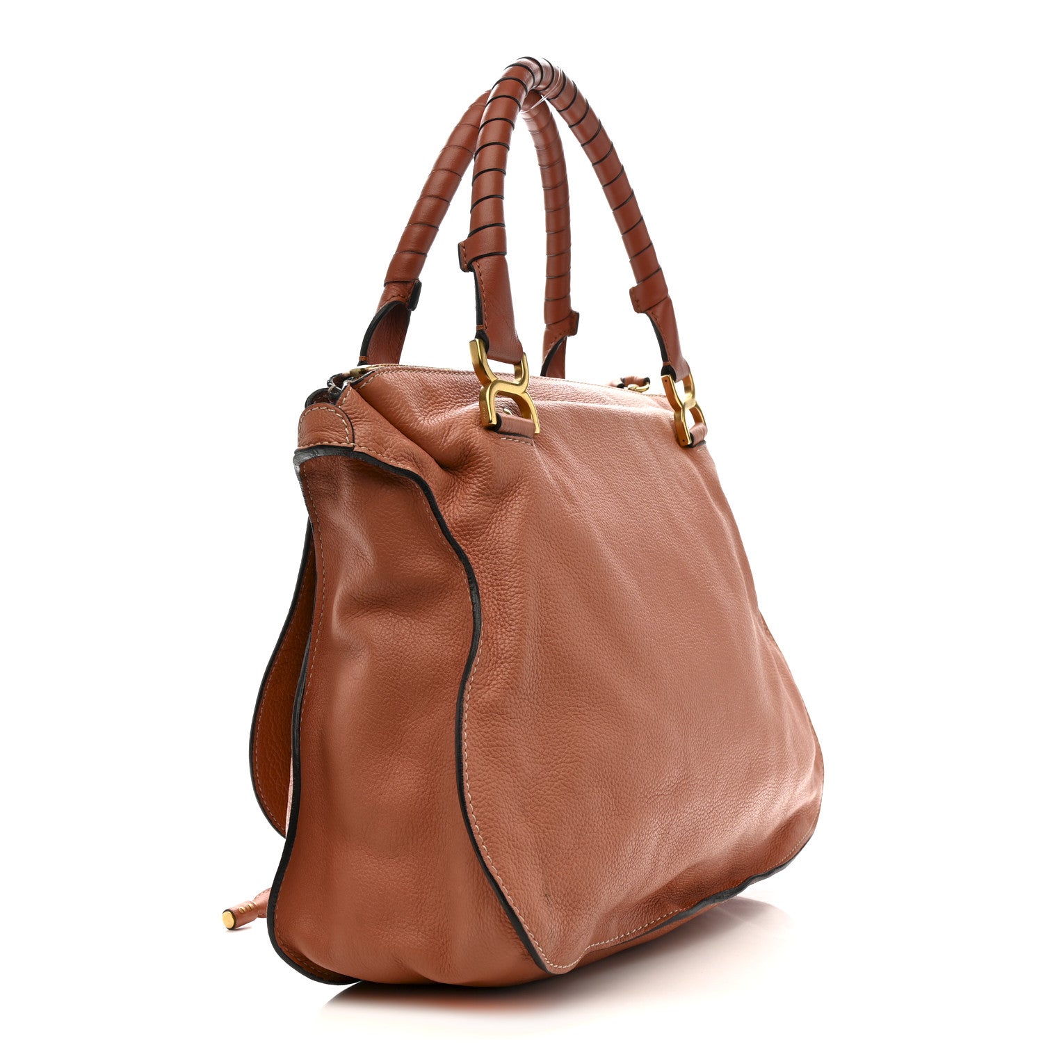 Chloe Calfskin Large Marcie Satchel Coral 3 of 14