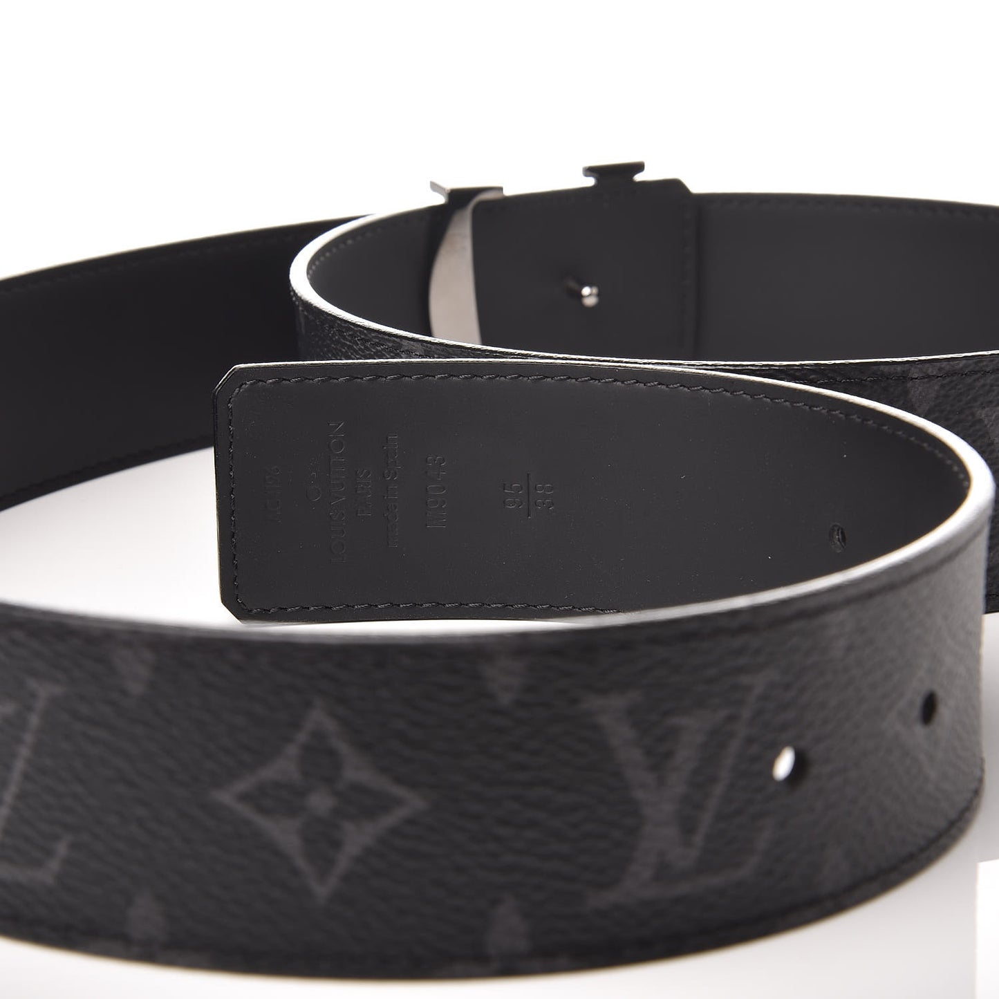 Monogram Eclipse Taigarama 40mm LV Initiales Reversible Belt 95 38 Black