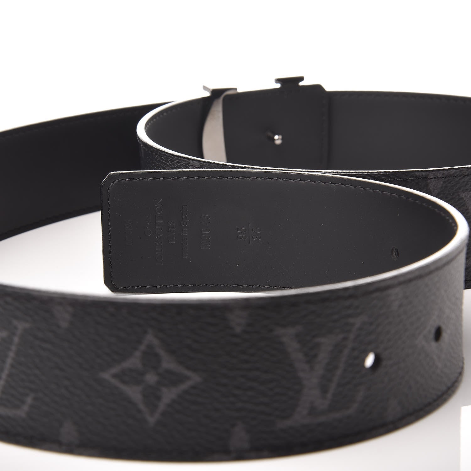 Louis Vuitton Monogram Eclipse Taigarama 40mm LV Initiales Reversible Belt 95 38 Black 6 of 7