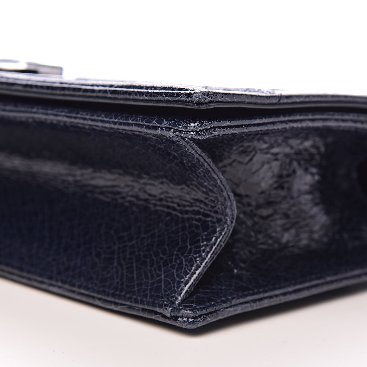 Christian Dior Crackled Deerskin Medium Diorama Flap Bag Navy 10 of 11