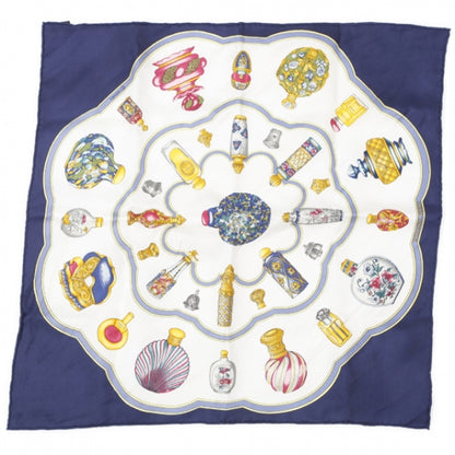 Hermes Silk Quimporte Le Flacon Pocket Square Scarf 1 of 6