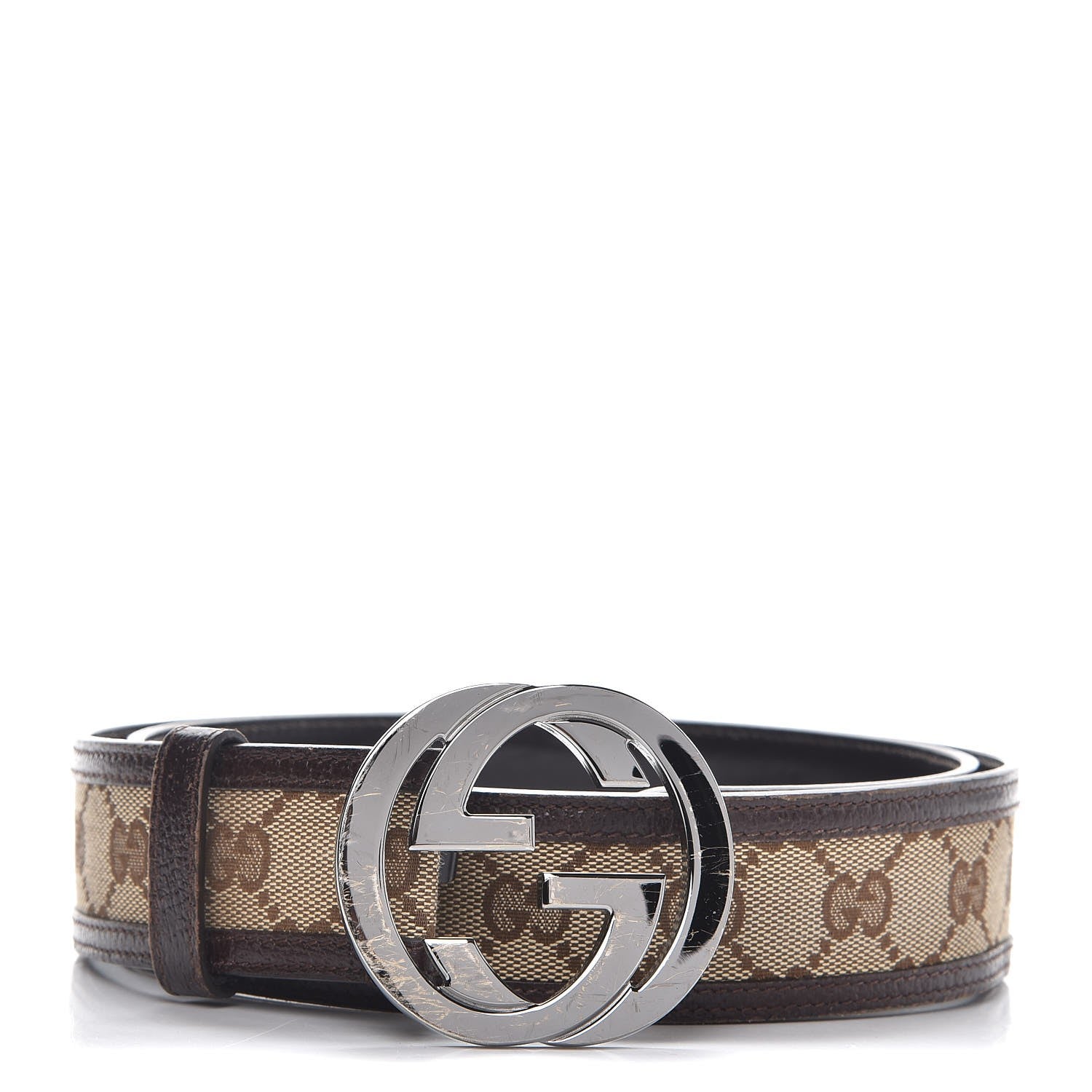 Gucci Monogram Interlocking G 40mm Belt 90 36 Dark Brown 1 of 9