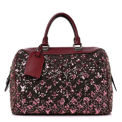 Louis Vuitton Sequin Monogram Sunshine Express Speedy Burgundy 1 of 15