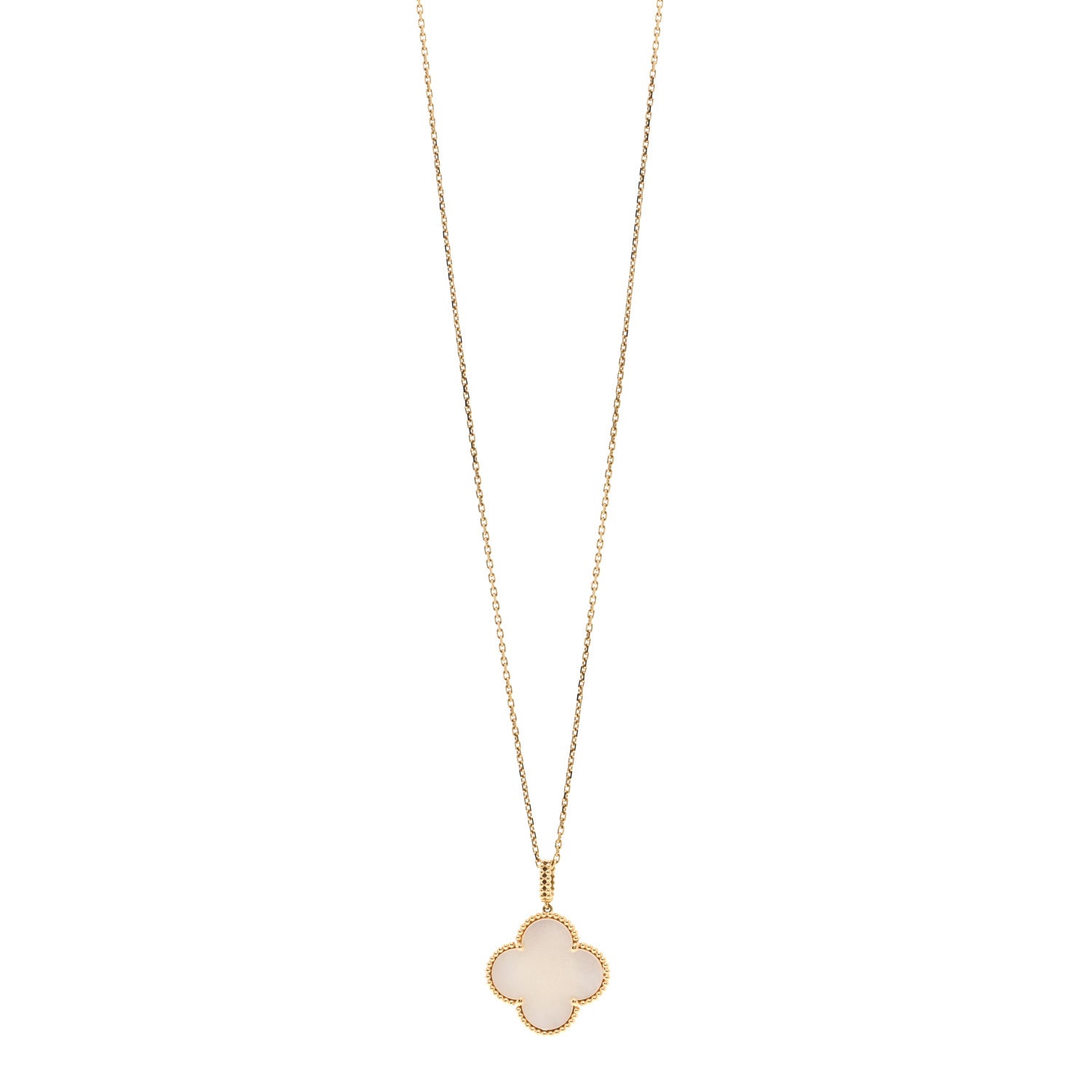 Van Cleef & Arpels 18K Yellow Gold Mother of Pearl Magic Alhambra Long Necklace 1 of 5