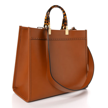 Fendi Vitello King Plexiglass Medium Fendi Sunshine Shopper Tote Cuoio 3 of 10