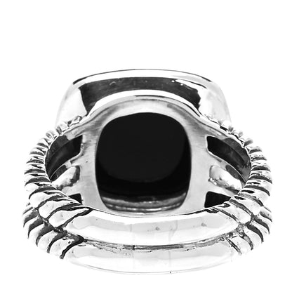 David Yurman Sterling Silver Diamond Black Onyx 11mm Albion Ring 56 7.5 3 of 5