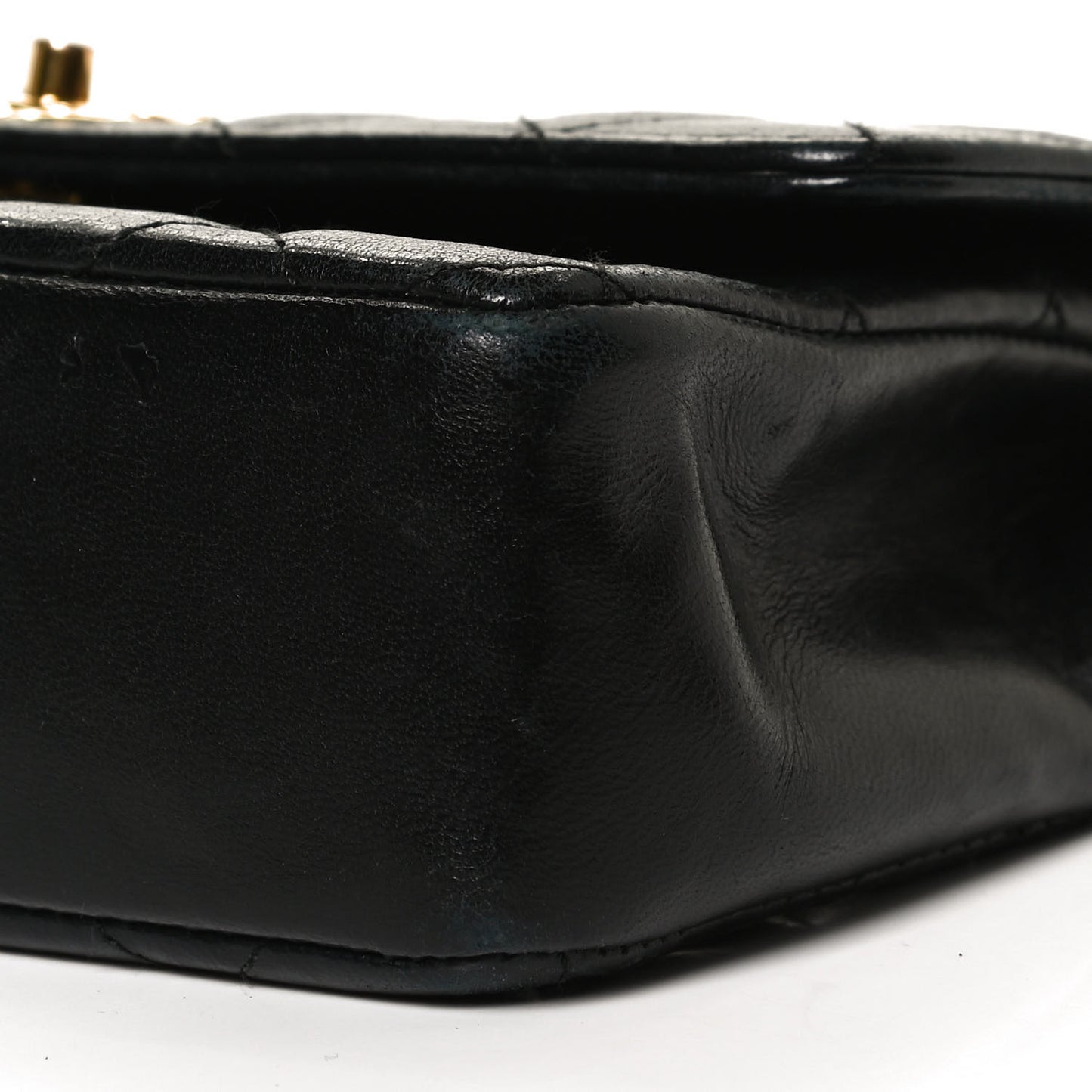 Lambskin Quilted Mini Rectangular Flap Black