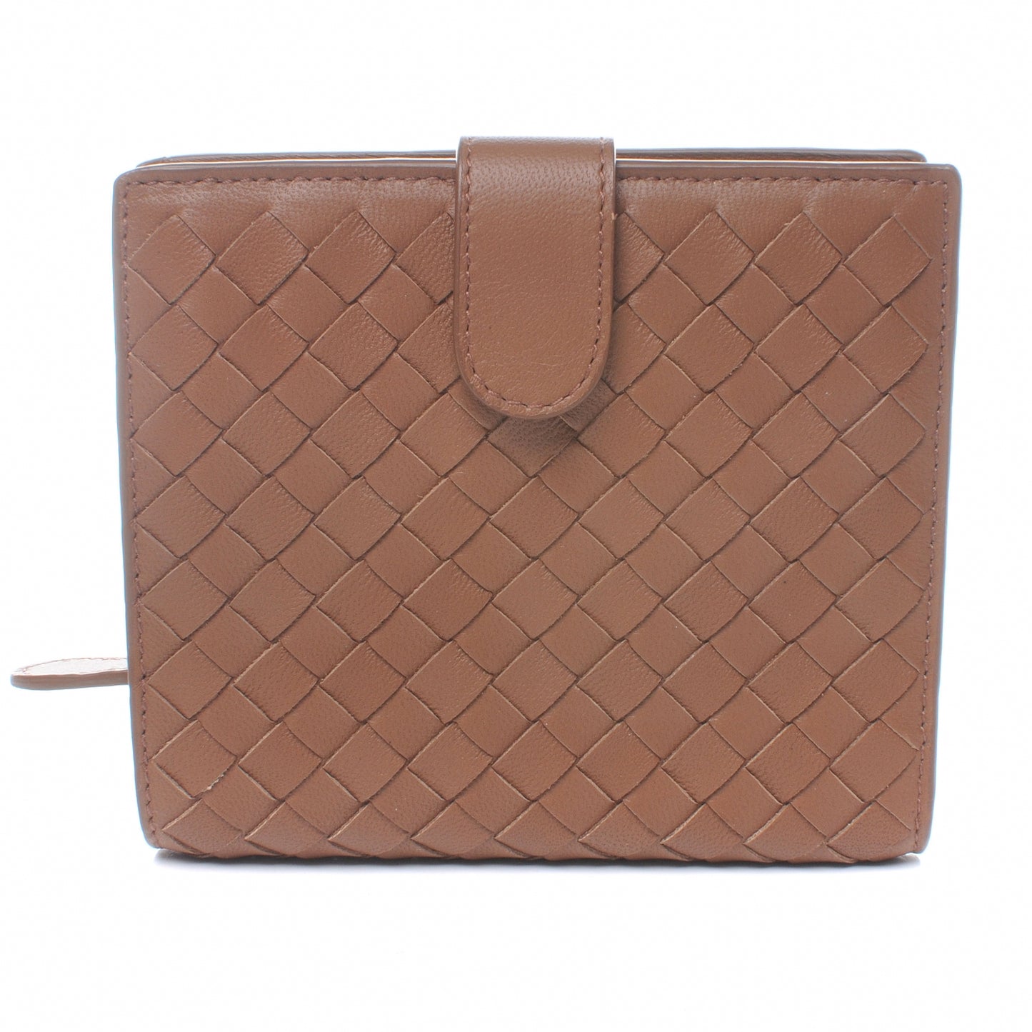 Nappa Intrecciato French Compact Wallet Noce