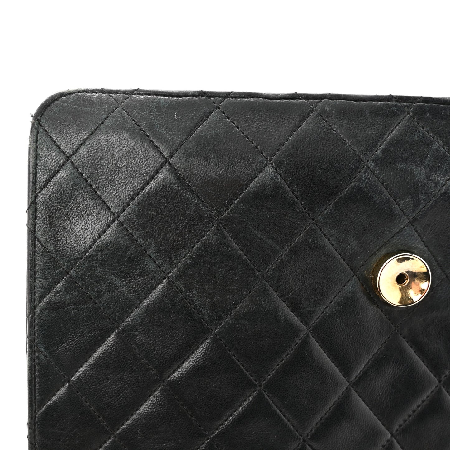 Lambskin Quilted Jumbo Single Flap Black