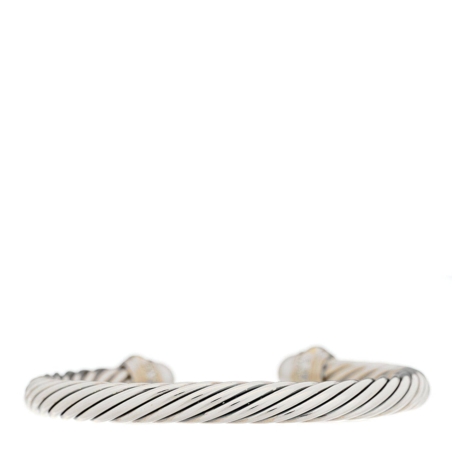 David Yurman Sterling Silver 18K Yellow Gold Pearl 7mm Cable Classics Bracelet 2 of 3