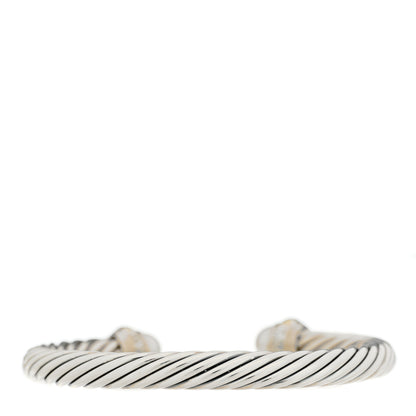 David Yurman Sterling Silver 18K Yellow Gold Pearl 7mm Cable Classics Bracelet 2 of 3