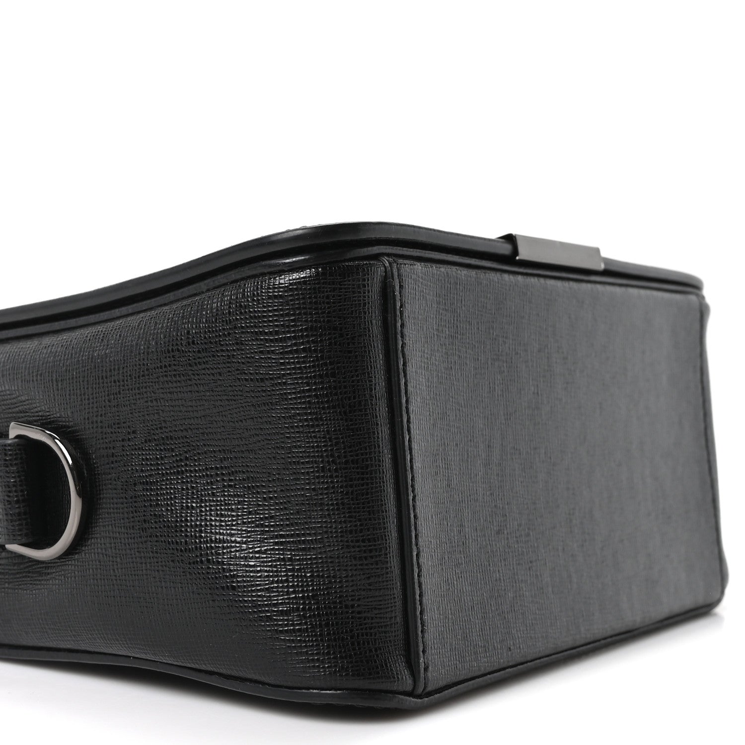 Off-White Saffiano Striped Mini Diag Binder Clip Bag Black White Indus 8 of 9