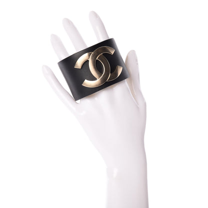 Chanel Calfskin CC Wide Cuff M Black 2 of 7