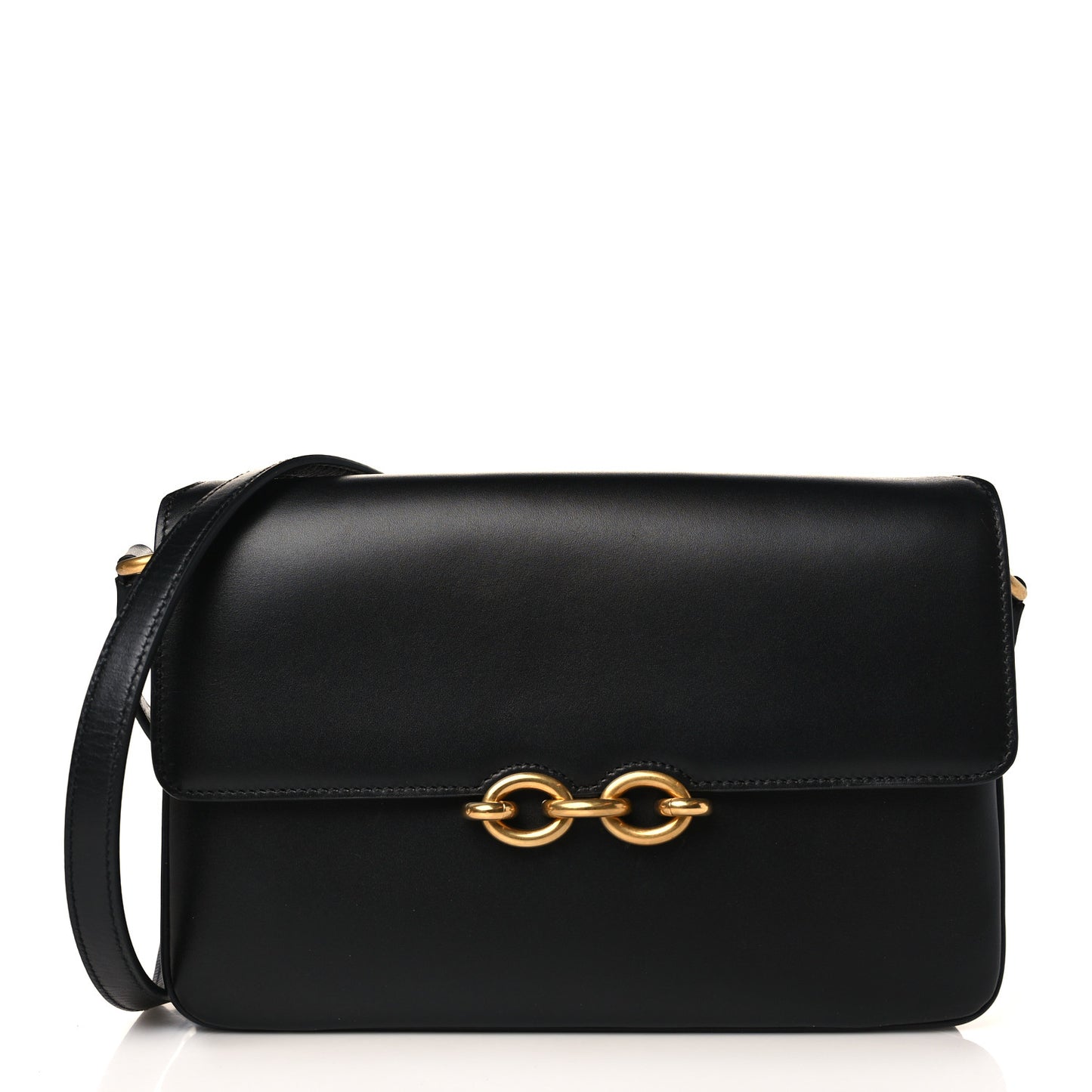 Smooth Calfskin Le Maillon Satchel Black