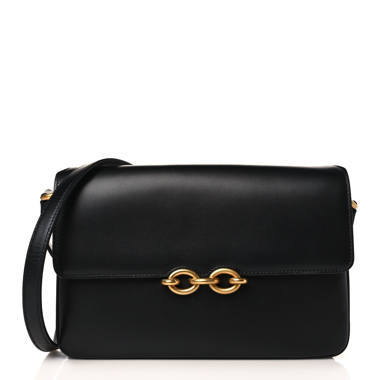 Saint Laurent Smooth Calfskin Le Maillon Satchel Black 1 of 9