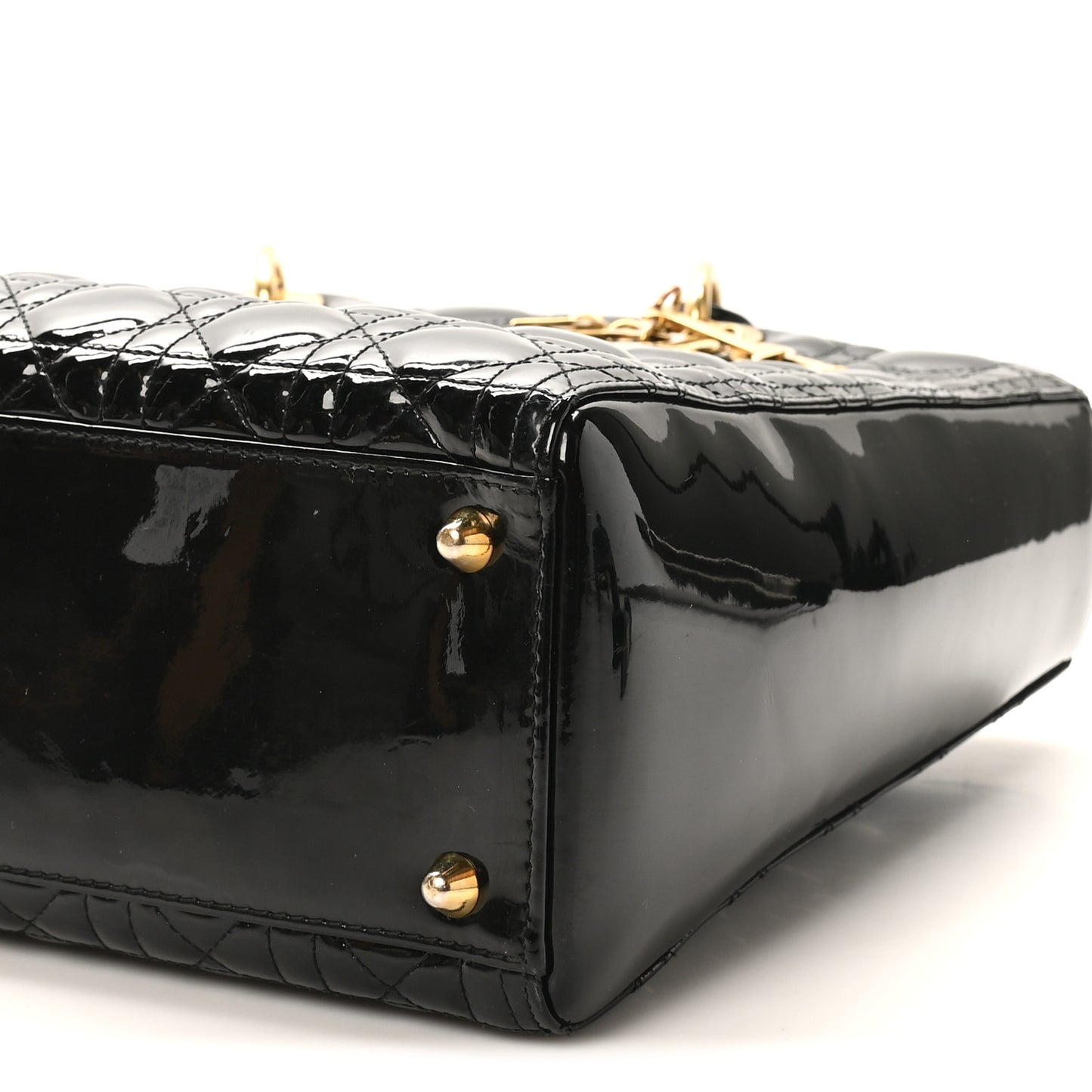 Patent Cannage Large Lady Dior Black