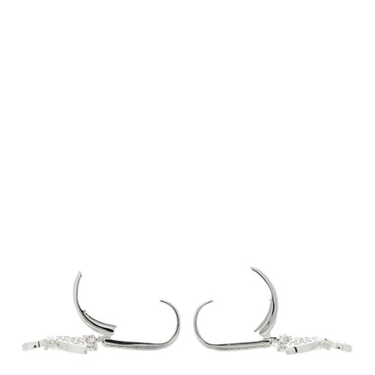 Graff 18K White Gold Diamond Pave Mini Butterfly Drop Earrings 3 of 5