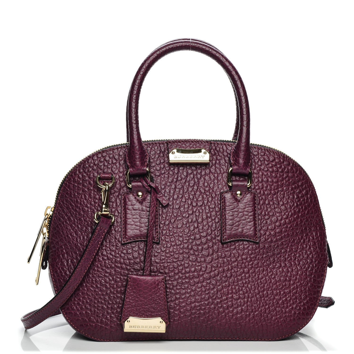 Burberry Heritage Grain Small Orchard Bowling Bag Damson Magenta 1 of 8