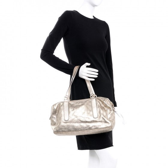 Metallic Guccissima Boston Gold