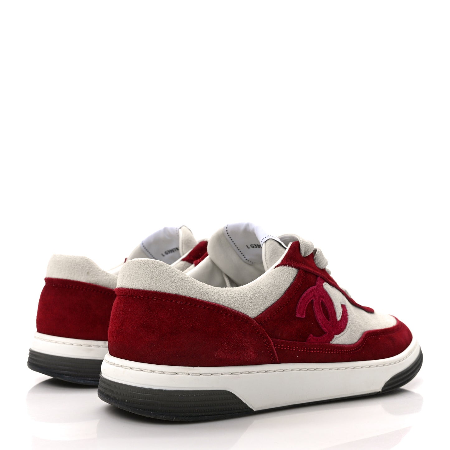 Suede Kidskin Womens CC Sneakers 39.5 Burgundy White