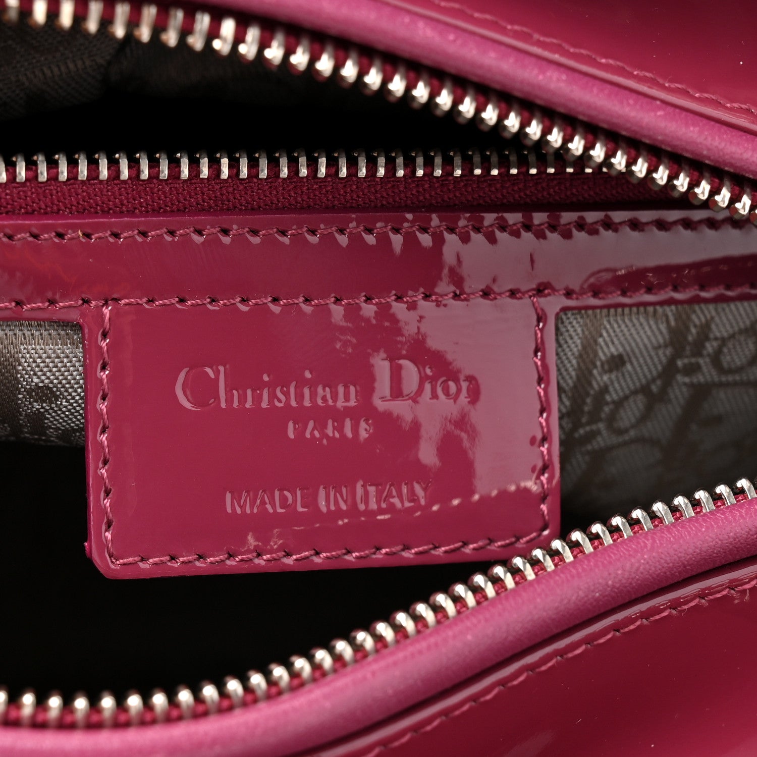 Christian Dior Patent Cannage Medium Lady Dior Dark Pink 5 of 9