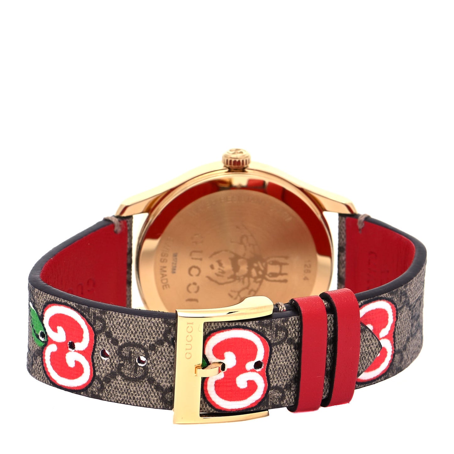 Stainless Steel Canvas 38mm G-Timeless Chinese Valentine's GG Apple Quartz Watch Brown