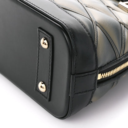 Louis Vuitton Lambskin Malletage Alma BB Black Beige 13 of 14