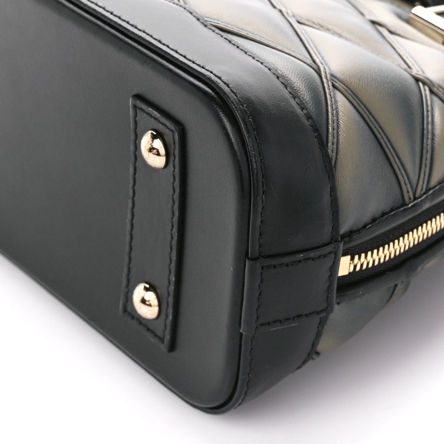 Lambskin Malletage Alma BB Black Beige
