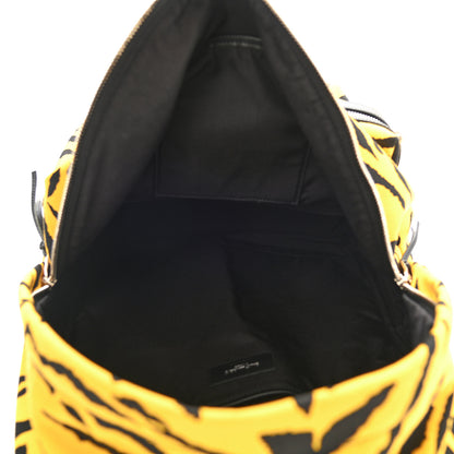 Saint Laurent Canvas Zebra Print City Backpack Yellow Black 5 of 11