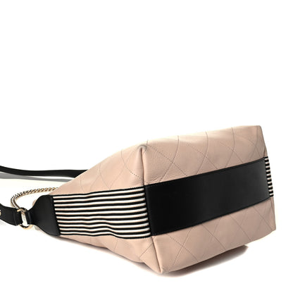 Chanel Calfskin Stitched Large Button Up Hobo Beige 3 of 8