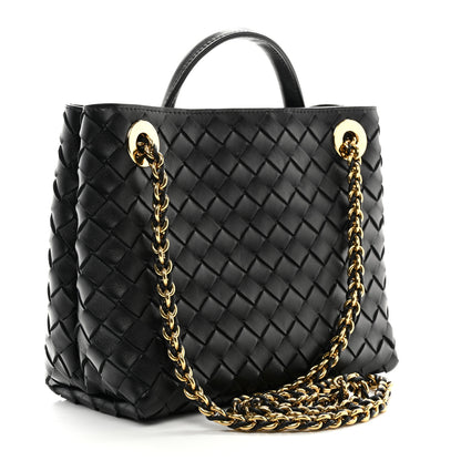 Bottega Veneta Nappa Intrecciato Small Andiamo With Chain Shoulder Bag Black 3 of 10