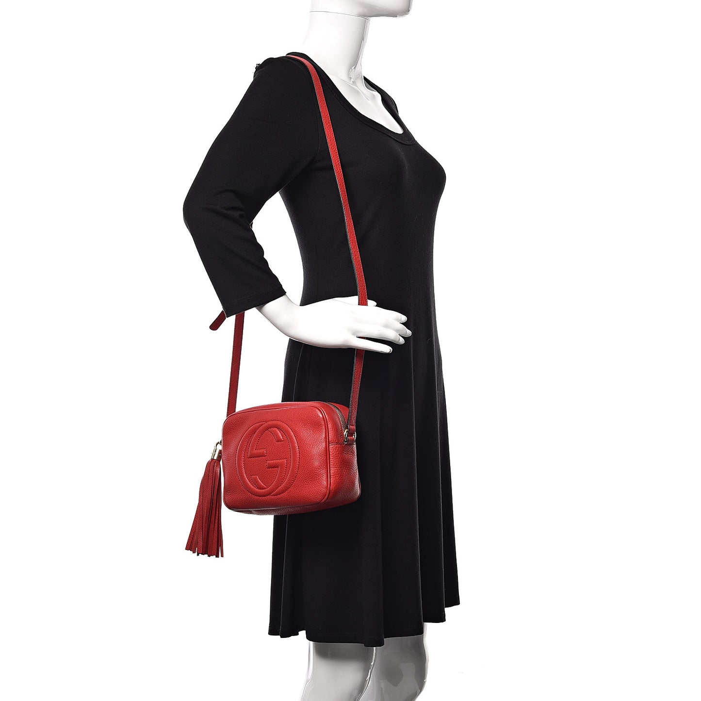 Pebbled Calfskin Small Soho Disco Bag Tabasco Red