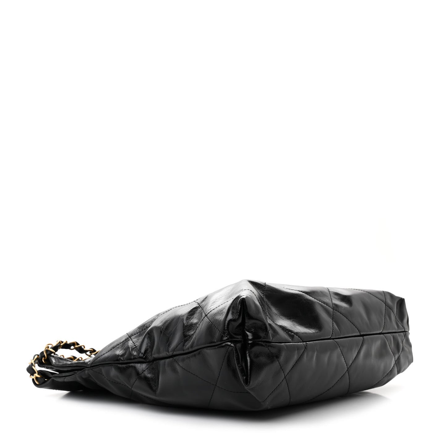 Shiny Calfskin Quilted Small Chanel 22 Black