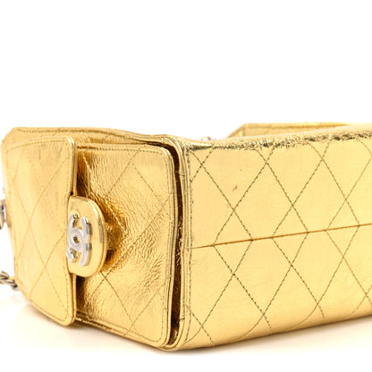 Chanel Metallic Aged Calfskin Mini Chanel 25 Handbag Gold 10 of 13