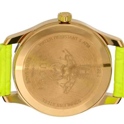 Gucci Stainless Steel Calfskin 38mm G-Timeless Quartz Watch Neon Green 4 of 4