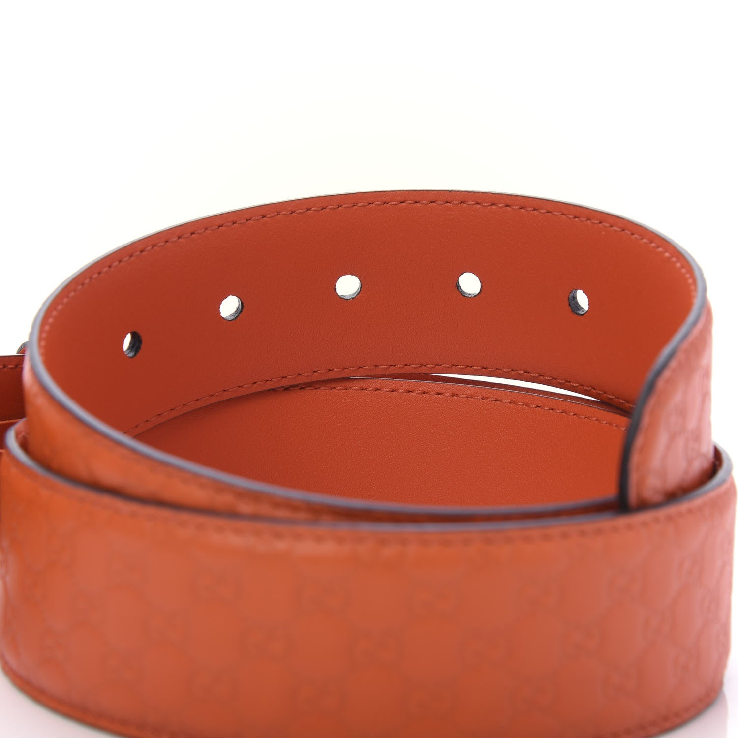 Gucci Soft Microguccissima 40mm Belt 95 38 Sun Orange 4 of 5