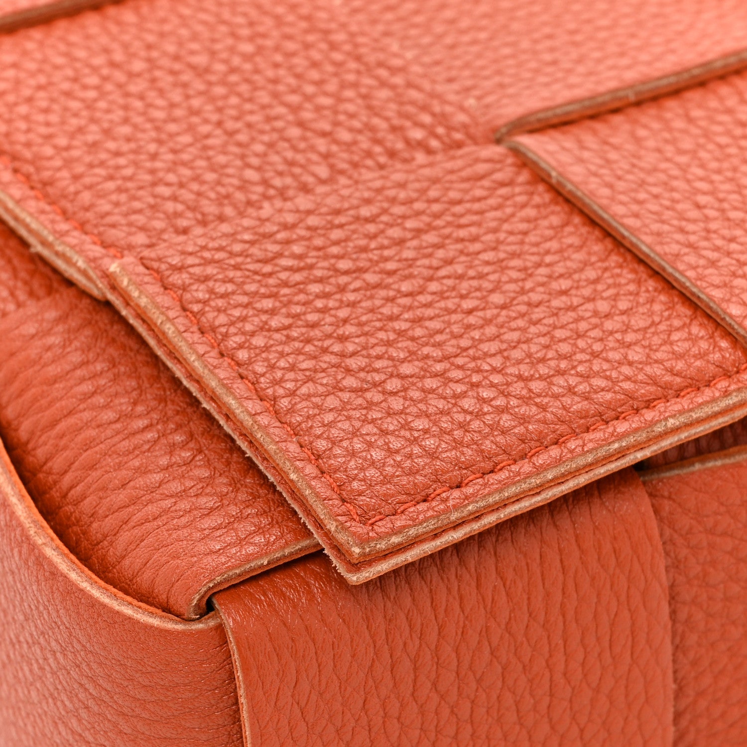 Bottega Veneta Grained Calfskin Maxi Intreccio Cassette Crossbody Bag Maple 9 of 12
