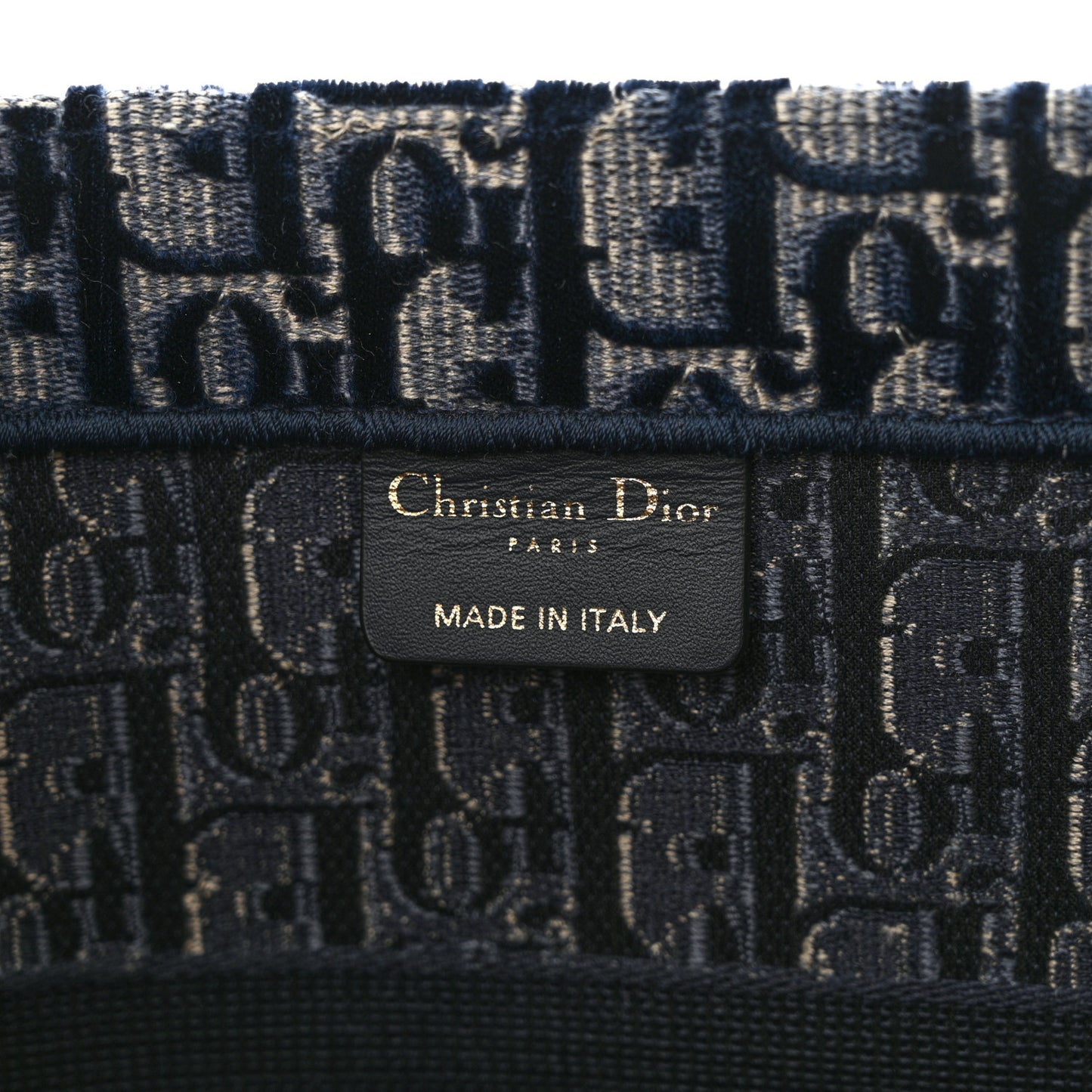 CHRISTIAN DIOR Oblique Velvet Medium Book Tote Blue Multicolor