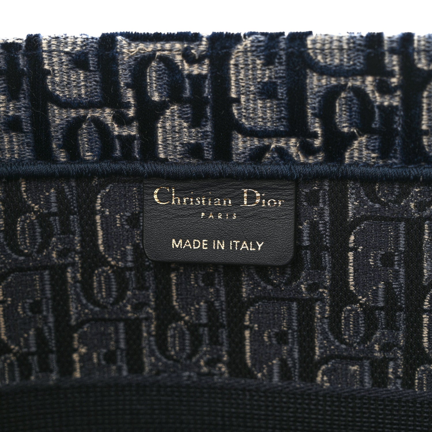 Christian Dior CHRISTIAN DIOR Oblique Velvet Medium Book Tote Blue Multicolor 6 of 12
