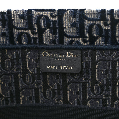 Christian Dior CHRISTIAN DIOR Oblique Velvet Medium Book Tote Blue Multicolor 6 of 12
