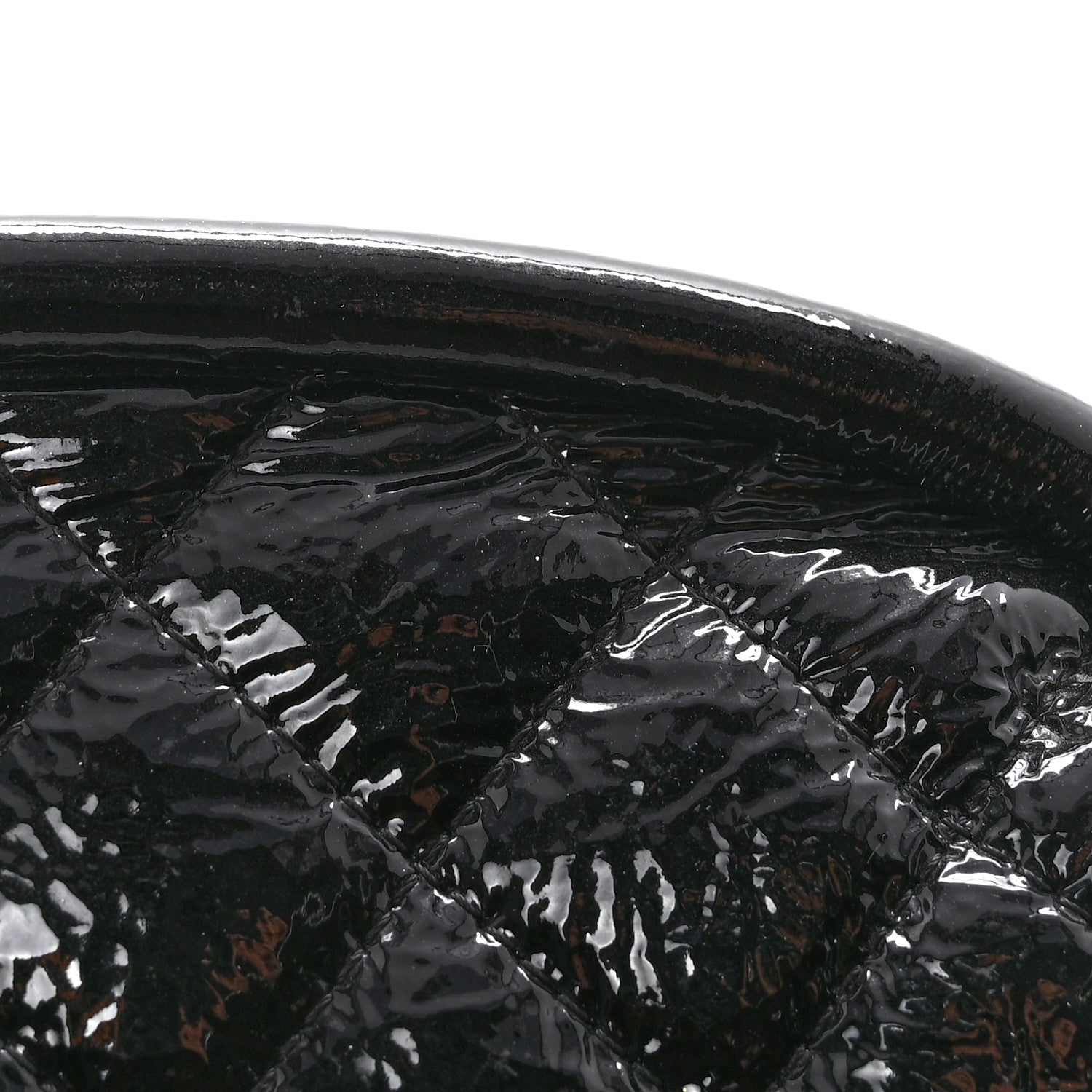Chanel Distressed Patent Quilted Timeless Clutch Black 9 of 11