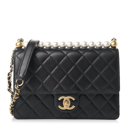 Chanel Lambskin Quilted Small Chic Pearls Flap Black 1 of 10
